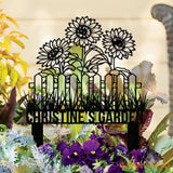 Custom Sunflower Garden Stake Sunflower Metal Sign Garden Flower Sign Custom Garden Name Sign Garden Decor Yard Art