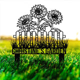 Custom Sunflower Garden Stake Sunflower Metal Sign Garden Flower Sign Custom Garden Name Sign Garden Decor Yard Art