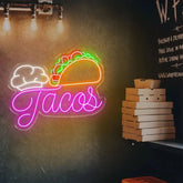 Custom Tacos Neon Sign LED Tacos Light Personalized Neon Sign for Wall Decor Best Christmas Gifts Shop Neon Sign Tacos
