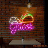 Custom Tacos Neon Sign LED Tacos Light Personalized Neon Sign for Wall Decor Best Christmas Gifts Shop Neon Sign Tacos
