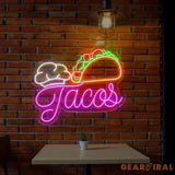 Custom Tacos Neon Sign LED Tacos Light Personalized Neon Sign for Wall Decor Best Christmas Gifts Shop Neon Sign Tacos