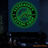 Custom Tattoo Artist Metal Sign with LED Light Personalized Ink Studio Name Sign Wall Decor Tattoo Artist Gift Tattoo