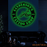 Custom Tattoo Artist Metal Sign with LED Light Personalized Ink Studio Name Sign Wall Decor Tattoo Artist Gift Tattoo