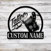 Custom Tattoo Artist Metal Sign with LED Light Personalized Ink Studio Name Sign Wall Decor Tattoo Artist Gift Tattoo