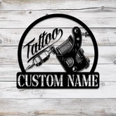 Custom Tattoo Artist Metal Sign with LED Light Personalized Ink Studio Name Sign Wall Decor Tattoo Artist Gift Tattoo