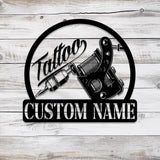 Custom Tattoo Artist Metal Sign with LED Light Personalized Ink Studio Name Sign Wall Decor Tattoo Artist Gift Tattoo