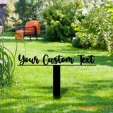 Custom Text | Metal Sign | Outdoor Business Metal Stake Personalized Name Yard Sign Outdoor Door Garden Decor Logo