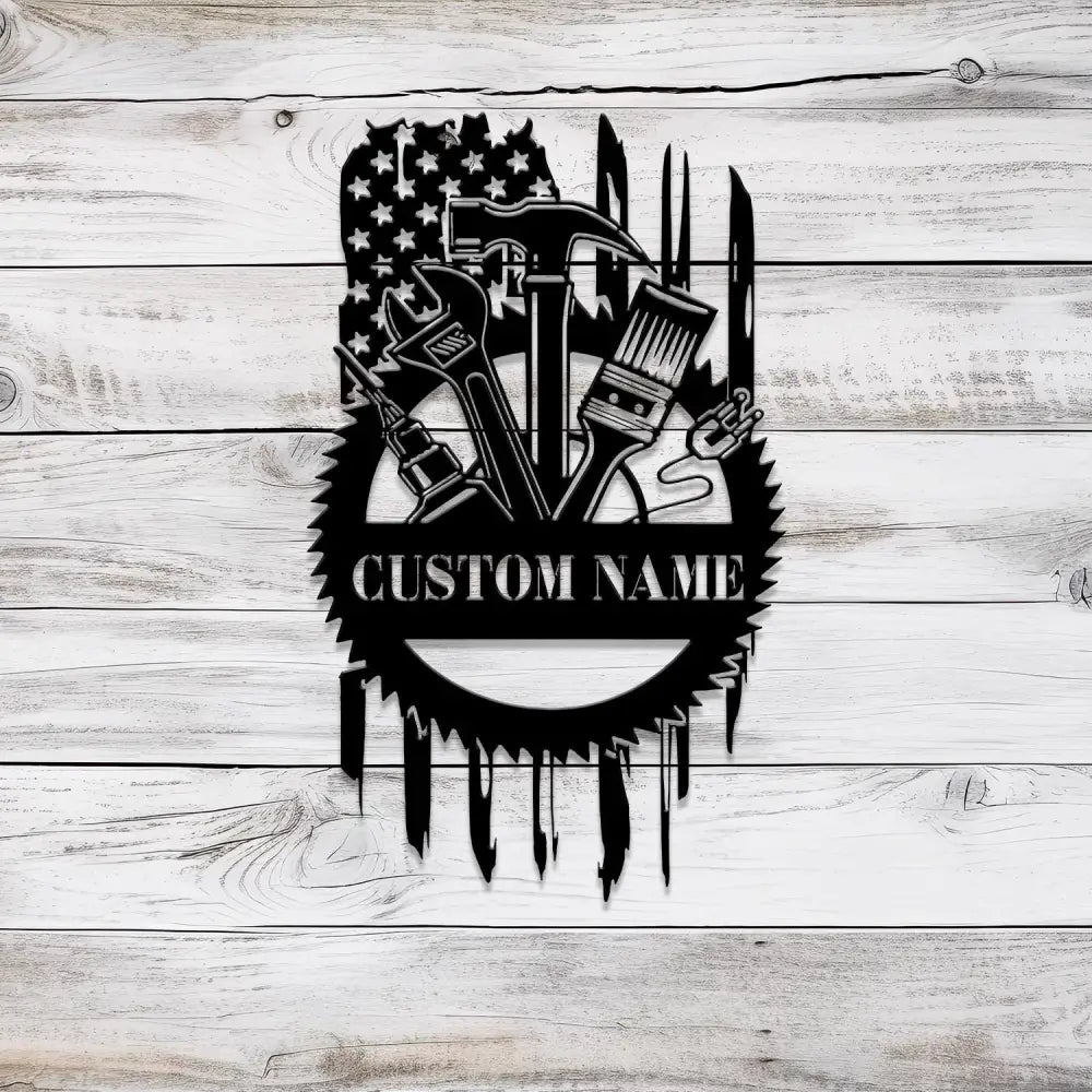 Custom Tools Repair Metal Sign with LED Light Personalized Tools Shop Name Sign Mechanic Tools Decoration Garage Sign