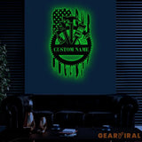 Custom Tools Repair Metal Sign with LED Light Personalized Tools Shop Name Sign Mechanic Tools Decoration Garage Sign