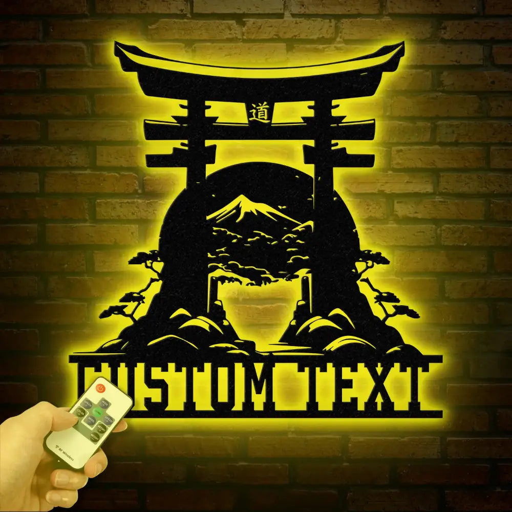 Custom Torii Gate Metal Wall Decor Japanese Bedroom Decor Inspirational Wall Art Sanmon Bonsai Tree Sign Japanese Home