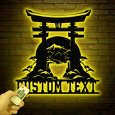 Custom Torii Gate Metal Wall Decor Japanese Bedroom Decor Inspirational Wall Art Sanmon Bonsai Tree Sign Japanese Home