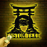 Custom Torii Gate Metal Wall Decor Japanese Bedroom Decor Inspirational Wall Art Sanmon Bonsai Tree Sign Japanese Home