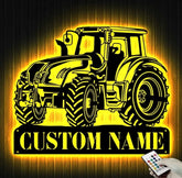 Custom Tractor Driver Metal Wall Art LED Light - Tractor Gift - Personalized Farm Tractor Name Sign Home Decor - Ideal