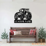 Custom Tractor Driver Metal Wall Art LED Light - Tractor Gift - Personalized Farm Tractor Name Sign Home Decor - Ideal