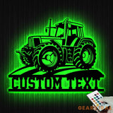 Custom Tractor Driver Metal Wall Art LED Light - Personalized Farm Tractor Name Sign Home Decor - Ideal for Home Decor