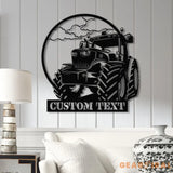 Custom Tractor Driver Metal Wall Art with LED Light - Personalized Farm Name Sign - Home Decor & Farm Truck Gift for