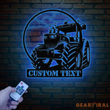 Custom Tractor Driver Metal Wall Art with LED Light - Personalized Farm Name Sign - Home Decor & Farm Truck Gift for