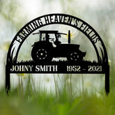 Custom Tractor Memorial Plaque Stake Memorial Grave Marker Tractor Memorial Cross For Grave Farmer Loss Dad Loss