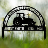 Custom Tractor Memorial Plaque Stake Memorial Grave Marker Tractor Memorial Cross For Grave Farmer Loss Dad Loss