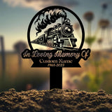 Custom Train Memorial Plaque Stake Personalized Train Driver Grave Marker Name Sign Remembrance Stake Sympathy Sign