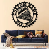 Custom Train Metal Wall Art with LED Lights - Railroad Decor Man Cave Sign Train Driver Gift Housewarming and Home