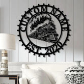 Custom Train Metal Wall Art with LED Lights - Railroad Decor Man Cave Sign Train Driver Gift Housewarming and Home