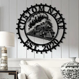 Custom Train Metal Wall Art with LED Lights - Railroad Decor Man Cave Sign Train Driver Gift Housewarming and Home