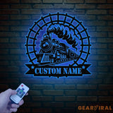 Custom Train Metal Wall LED Light Railroad Wall Decor Railroad Sign Man Cave Decor Train Driver Gift Housewarming Gift