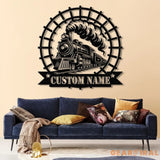 Custom Train Metal Wall LED Light Railroad Wall Decor Railroad Sign Man Cave Decor Train Driver Gift Housewarming Gift