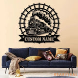 Custom Train Metal Wall LED Light Railroad Wall Decor Railroad Sign Man Cave Decor Train Driver Gift Housewarming Gift