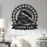 Custom Train Metal Wall LED Light Railroad Wall Decor Railroad Sign Man Cave Decor Train Driver Gift Housewarming Gift