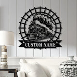 Custom Train Metal Wall LED Light Railroad Wall Decor Railroad Sign Man Cave Decor Train Driver Gift Housewarming Gift