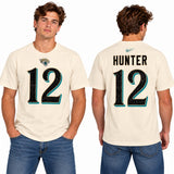 Custom Travis Hunter Jacksonville Jaguars Fan Inspired 2026 Rivalries Collection Player Name and Number T-Shirt - Natural