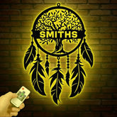 Custom Tree Of Life Dream Catcher Metal Wall Art with Led Lights Dreamcatcher Wall Hanging Dreamcatcher Decor Christmas