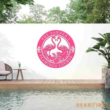 Custom Tropical Flamingos Metal Sign Personalized Beach Flamingo Metal Sign Pool Sign Home Decor For Backyard Wedding