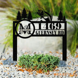 Custom Trout Fishing Address Sign Custom Fishing Sign Outdoor Fising Yard Stake Fish Address Stake Outdoor Decor House