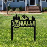 Custom Trout Fishing Address Sign Custom Fishing Sign Outdoor Fising Yard Stake Fish Address Stake Outdoor Decor House