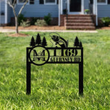 Custom Trout Fishing Address Sign Custom Fishing Sign Outdoor Fising Yard Stake Fish Address Stake Outdoor Decor House