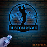 Custom Trumpet Player Name Metal Sign Personalized Jazz Musician Gift Music Lover Wall Decor Musician Name Sign Music