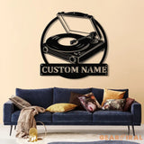 Custom Turntable Record Metal Sign Personalized Music Studio Wall Art Music Lover Sign Custom Living Room Decor for