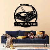 Custom Turntable Record Metal Sign Personalized Music Studio Wall Art Music Lover Sign Custom Living Room Decor for