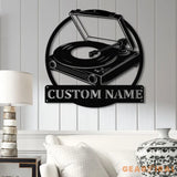 Custom Turntable Record Metal Sign Personalized Music Studio Wall Art Music Lover Sign Custom Living Room Decor for