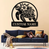 Custom Turtle Name Sign Personalized Beach House Sign Beach Sign Beach House Decor Sea Turtle Sign Beach House Sign Sea