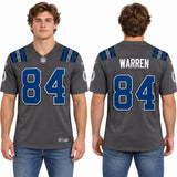 Custom Tyler Warren Indianapolis Colts Fan Inspired 2026 Rivalries Collection Game Jersey - Anthracite
