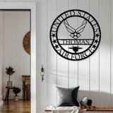 Custom US Air Force Metal Sign with Led Light - Soldier Name Sign - Air Force Logo Metal Yard Sign Decor Metal Home