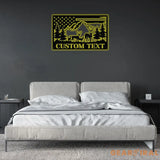 Custom US Flag Deer Hunting Metal Wall Art With LED Lights Custom Deer Hunting Metal Sign Deer Hunter Metal Wall Decor