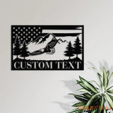 Custom US Flag Eagle Metal Wall Art LED Light Custom Outdoor Eagle Monogram Metal Wall Hanging Eagle Home Decor Metal