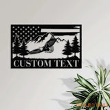 Custom US Flag Eagle Metal Wall Art LED Light Custom Outdoor Eagle Monogram Metal Wall Hanging Eagle Home Decor Metal