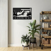 Custom US Flag Eagle Metal Wall Art LED Light Custom Outdoor Eagle Monogram Metal Wall Hanging Eagle Home Decor Metal