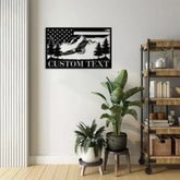 Custom US Flag Eagle Metal Wall Art LED Light Custom Outdoor Eagle Monogram Metal Wall Hanging Eagle Home Decor Metal